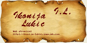 Ikonija Lukić vizit kartica